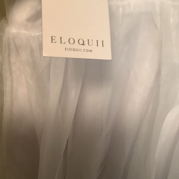 Bridal Eloquii NWT white romantic fairy princess organza ruffle mini dress SZ 18 - Picture 9 of 15